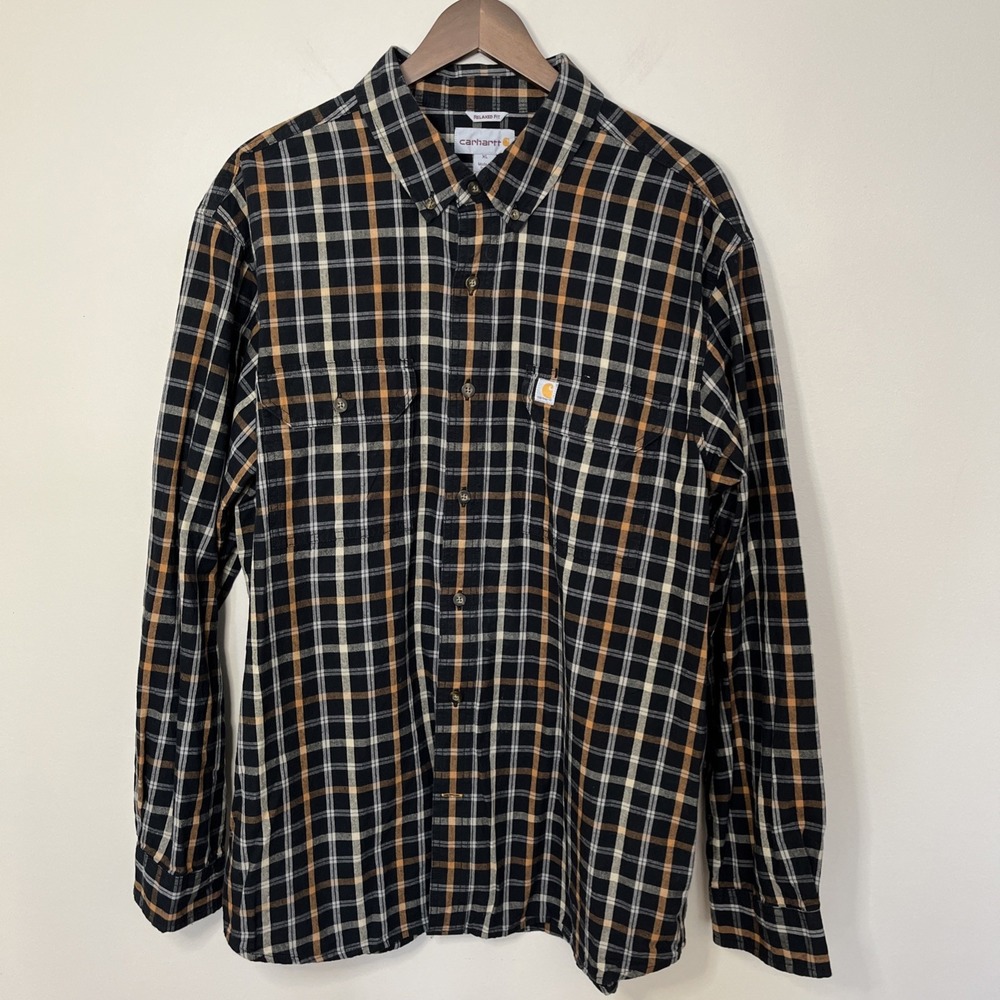 Carhartt‎ Men's Fort Plaid Relaxed Fit Long Sleeve Flannel Button Down - XL